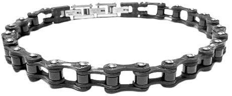 amorili bracciale uomo catena moto acciaio e carbonio bcc2022b
