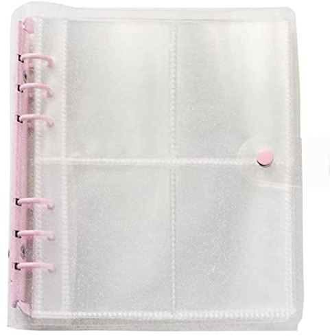 Tragbares Fotoalbum, 200 Taschen, Kpop Fotokartenhalter, Buch, Fotokartenhüllen, glänzend, transparent, Fotokarten-Ordner, Fotobuch, Karte für Alben, Postkarten, Bilderaufbewahrung (Rosa)