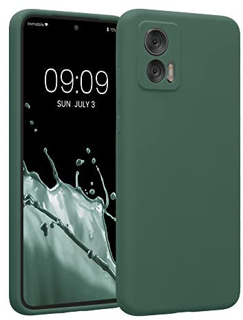 kwmobile Handyhülle kompatibel mit Motorola Edge 30 Neo Hülle - gummierte Handy Case aus Silikon in Tannengrün