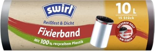 Swirl® Fixierband-Müllbeutel 10 L Reißfest & Dicht Müllsäcke & Müllsackständer