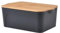 Homéa, Bo x Plastique avec Couvercle Bambou 5L 28 x 18 x h,10,5 cm Anthracite