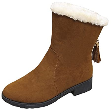 DAIFINEY Mode Winter Ankle Damen Winter Kurze Schneestiefel Schuhe Stiefel Damenstiefel mit dicken Sohlen Jagdbekleidung Damen