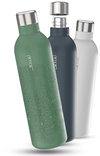 NIMOE® SteelStream 1L | 74% leichter als die Glasflasche | Für DUO, E-DUO geeignet | Pulverbeschichtete Edelstahlflasche | Spülmaschinenfest, 100% auslaufsicher
