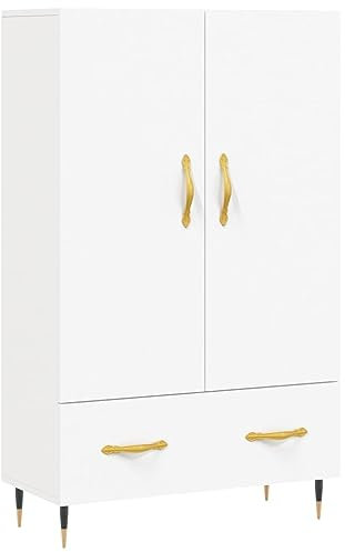 vidaXL Vitrine Schrank weiß 69,5x31x115 cm Composite Holz