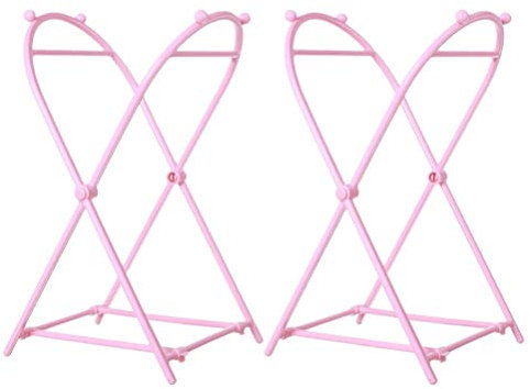 OSKOE 2pcs Trash Bag Holder Rack Foldable Garbage Bag Bracket Stand Rubbish Bag Support Rack Dishcloth Organizer Rack for Bathroom Kitchen (Color : Pink)