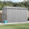 NITCA Casetta da Giardino per Attrezzi, Capanno da Giardino in Metallo con Tetto Inclinato, Ripostiglio per Attrezzi con Porte Scorrevoli per Giardino, Cortile, Grigio Chiaro 191x300x198 cm
