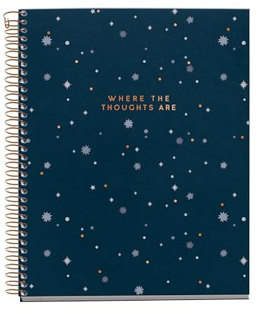 Miquelrius - Notebook A5 (148 x 210 mm), quer liniert 7 mm, 120 Blatt 70 g/m², Kartoneinband mit goldenen Details, 4 farbige Streifen, Kupferspirale, Kollektion Midnight Secrets