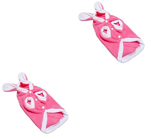 Housoutil 2stücke Kuscheliges Rabbithundekostüm Für Haustiere Warmes Cosplay-Outfit s Für Winter Und Halloween Bequem Und Einfach Anzuziehen Trendige Tierbekleidung Für Besondere