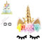 Nishine Rose Floral Unicorn Cake Topper Birthday Party Cake Decoration (Gold&Pink)