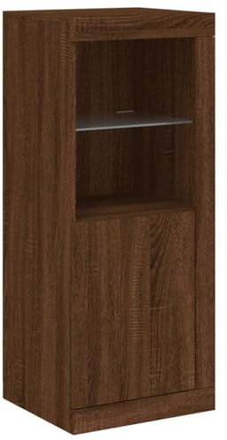 vidaXL Sideboard, Kommode mit viel Stauraum, Highboard Schrank mit LED-Leuchten, Anrichte Beistellschrank Standschrank, Modern, Braun Eichen-Optik