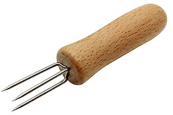 SUPVOX Fourchettes à Maïs en Acier Inoxydable avec Manche en Bois pour Une Cuisson Facile Au Gril Et Au Barbecue