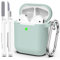 MHYALUDO Kompatibel mit Airpods-Hülle mit Reinigungsset und Schlüsselanhänger, Kompatibel mit Airpods 2 Generation 2019, 1 Gen 2016, weicher Schutz, Kompatibel mit Apple AirPods-Hülle,Cloud Grey