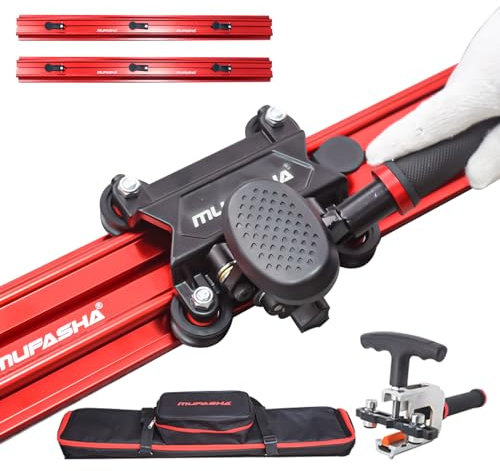 Manual Tile Cutter, Professional Porcelain Slab Cutting Machine for Large format Ceramic Porcelain Tiles, Dual-Rails, Pliers, Locators, Rail Retainers, Tile Cutter Hand Tools (78 Inch)