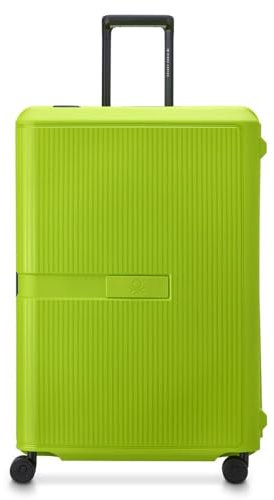 DELSEY Paris x United Colors of Benetton - Color Block HARDSIDE - Valise soute Rigide 76 cm x 51 cm x 32 cm - 109 L - Citron Vert