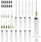 12Pcs Glue Syringe 10ml Blunt tip Syringe Luer Lock 14Ga 17Ga 20Ga Blunt Needle with Caps, Liquid Measuring Plastic Syringe for Scientific Labs Measuring Watering Refilling Feeding Pets Oil or Glue