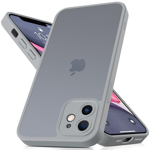 Mootobo for iPhone 11 Case with Camera Lens Full Cover Protection, 10FT Military Grade Drop Protection Phone Case with Anti-Fingerprint Matte Back 6.1 inch - Grey