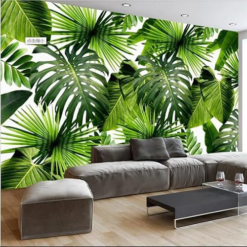 ZEZILE Moderne minimalistische frische Regenwaldpflanze Bananenblatt Garten Wandbild Wand benutzerdefinierte große Wandbild grüne Tapete