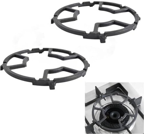 Qxiao 2PCS Gas Ring Reducer Non Slip Cast Iron Wok Support Ring Four/Five Claw Universal Iron Gas Stove Range Cooktop, Stove Rack, Mocha Coffee Pot Shelf Pan Holder Trivets for Gas Stove Hobs Cooker