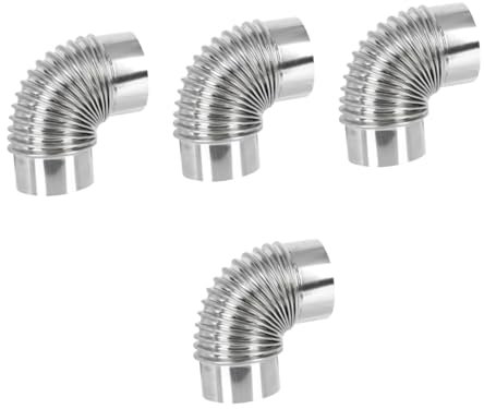 jojofuny 4pièces Chauffage Au Évacuation De Fumée Acier Coude De Cheminée Pour Poêle à Installation Facile