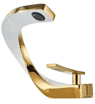 Wasserhahn Bad Waschtischarmatur Messing Einhebel Mischbatterie Waschbecken Armatur, Badarmatur Waschtischbatterie Badezimmer, Gold