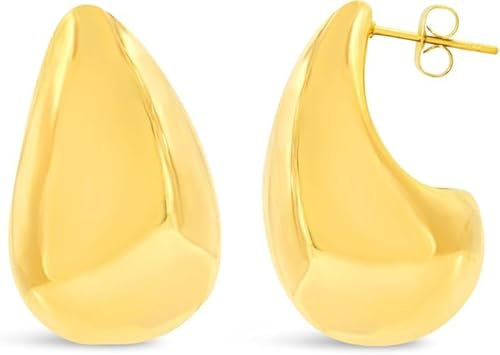 ARS-ARGENTI Ohrringe XXL Waterdrop Teardrop 750 vergoldet 18K Schmuck Geschenk Damen Mädchen 33 mm statement extragroß hochwertig edel hypoallergen