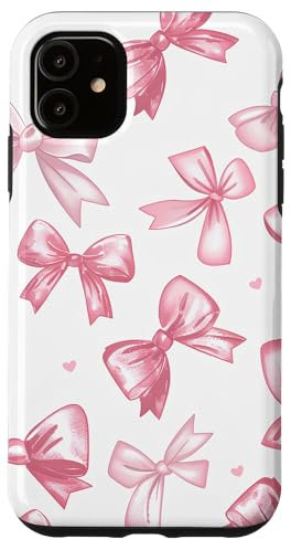 Aesthetic cute Pink Ribbons and Bows Pattern Design Case for iPhone 11