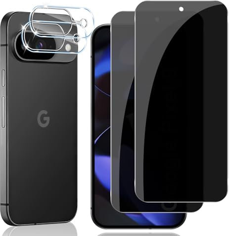 Locofun Sichtschutz für Google Pixel 9 5G für Panzerglas, [2+2 Stück] Anti Spy Panzer Schutz Glas und Kameraschutz, 9H Härte Sichtschutzfolie, Anti-Kratzer Privacy Displayschutz Folie