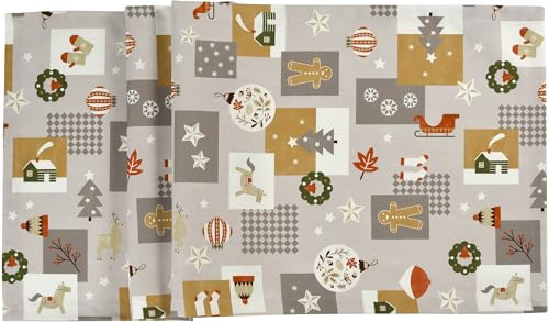 Sander - Tischläufer: Valkenburg, 50 x 140cm, Winter / Weihnachts Motive Farbe: Taupe / grau