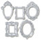 5 Stück Vintage Harz Bilderrahmen Antik Vintage Collage Fotorahmen, Vintage Blume Oval Rechteck Barock Rahmen Tischplatte Rahmen für DIY Schmuck Display Home Decor, ohne Glas oder Rückseite,Silber