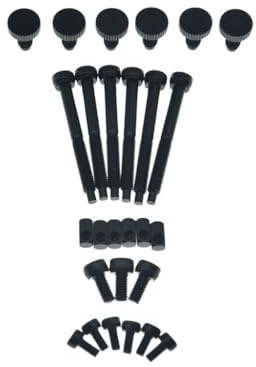 Dopro Whole Set Stainless Steel Tremolo Fine Tuner Screws String Insert Block Saddle Mounting Screws Locking Nut & String Lock Screws for FR Black