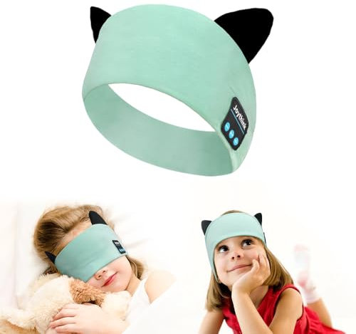 Joythink Bluetooth-Kopfband für Kinder, Schlafmaske und kabellose Kopfhörer mit eingebautem Lautsprecher, verstellbares Sport-Headset, Schlaf-Stirnband für Mädchen und Jungen