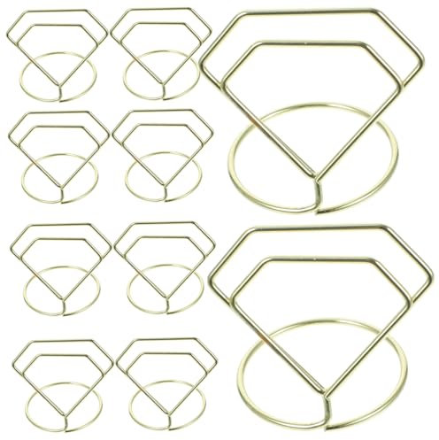 Cabilock 10stücke Diamantförmiger Tischkartenhalter Stabile Metallclips Für Hochzeiten Partys Und Veranstaltungen Für Tischnummern Fotos Und Notizen Goldfarben