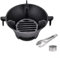 Stufa a carbone portatile in ghisa, 16 cm, piano cottura, barbecue, grill forno include 1 clip e 1 tazza