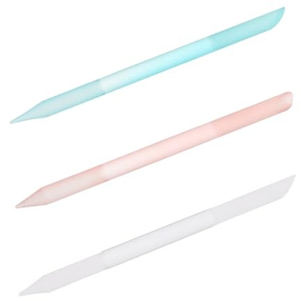 LIFKOME De Uñas De Vidrio Cilíndrica 3 Piezas 100x6 Mm Transparente Azul Rosa Herramienta Para Pulir Uñas Para Manicura Uso Profesional y Casa