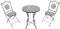 AXI Amélie Bistroset 3-teilig mit Mosaik Design Sandbeige | Bistrotisch mit 2 Stühlen | Bistro Gartenmöbel Set für Garten/Balkon/Terrasse | Balkonset/Sitzgruppe.