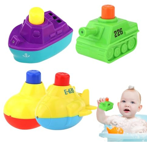 Baby Bath Sprayer, Submarine Shower Toy, Toddler Water Sprinkler, Floating Interactive Feature, 3.54x2.56x1.97 Inches Colorful Educational Design, Fun for Bathtub, Pool, Beach