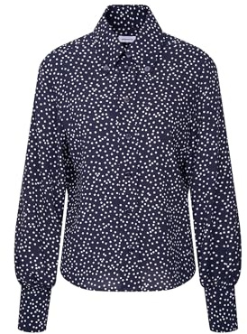 Seidensticker Damen Regular Fit Langarm Bluse, Blau, 48