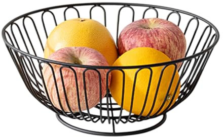 Genérico Canasta de frutas de alambre de metal cesta de frutas, tazón apilable para bocadillos - cesta moderna de alambre doméstico para frutas, panes, verduras, bocadillos