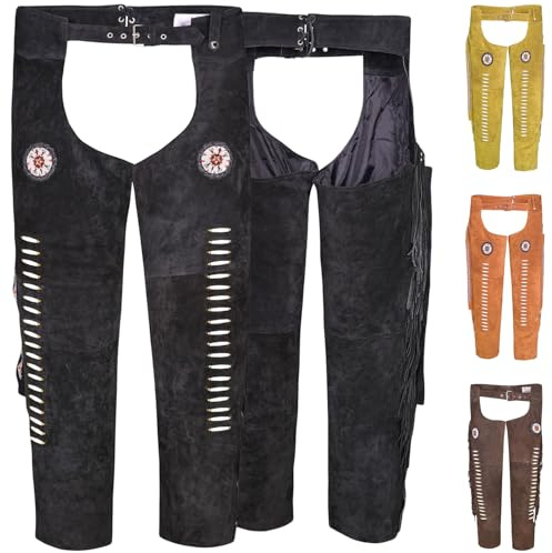 German Wear Chaps Fransenhose Reiter Cowboy Western Lederchaps Lederhose