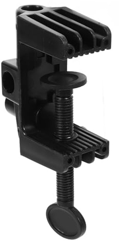 Mikrofonklemme M2 Schwarz, Verstellbare Tischhalterung für Stangen | ABS Ausführung, 5,5cm Splintabstand und 4,5cm Brettstärke, Moderne Klemmbasis