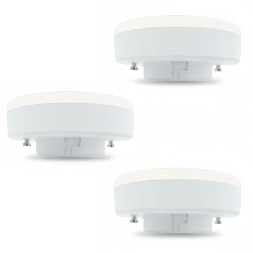 Area illumina Kit 3 Lampadine LED GX53, 10-12W, Luce Calda/Naturale/Fredda, 835-1100 Lumen, Dimmerabile/Non Dimmerabile, 74x28mm (10W 1030LM calda 3000K)