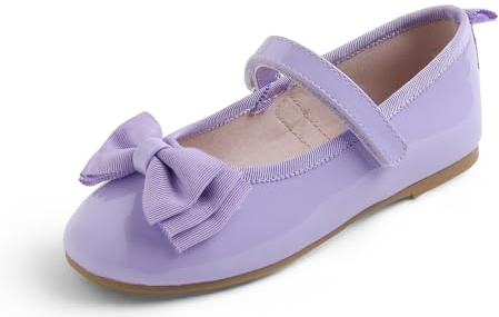 Feversole Girls Cute Bow Dress,Ragazze Mary Jane Strap Scarpe Basse Ballerine da Principessa Scarpe da Scuola Piatte