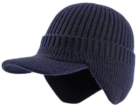 bergxperten Fjordwarm – Skandinavische Wintermütze mit Ohrenschutz (Unisex-Einheitsgröße) mit dickem warmem Futter, Wind - und Kältefest, mit Visier und Ohrenklappen, für Outdoor
