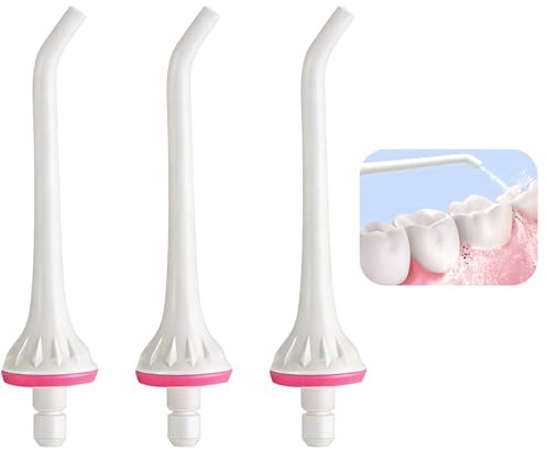 3 Stück Ersatzdüsenspitzen für COSLUS, Hangsun, Nicwell Wasserflosser - Munddusche Aufsätze Jet Tip Düse, Aus Hochwertigem ABS-Material, Langlebig und Zuverlässig, Weiß