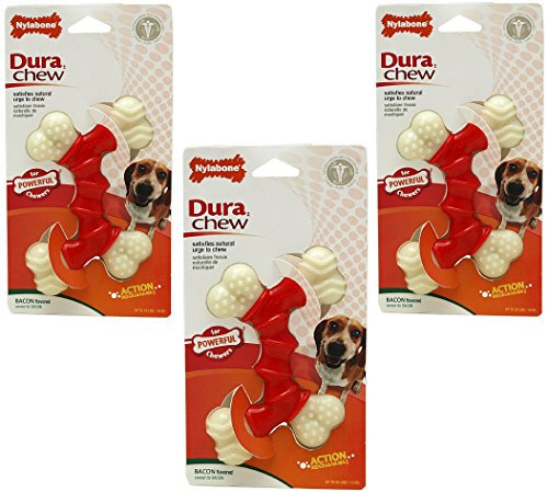 Nylabone Double Dura Kauspielzeug mit Speckaroma – Größe Wolf, 3er-Pack