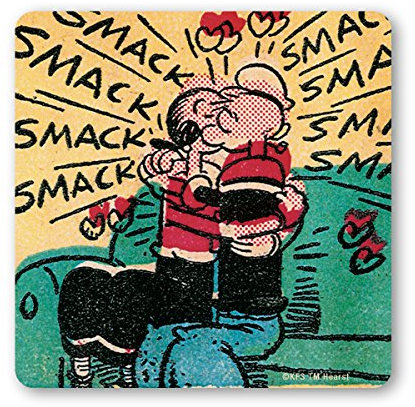 Logoshirt® Popeye der Seemann | Popeye & Olivia I Smack Smack I Untersetzer | Kork | 10x10cm | langlebiger Druck | Lizenziertes Originaldesign
