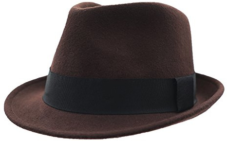 Home Prefer Men's Wool Felt Winter Hat Short Brim Fedora Hat (Medium (7 1/8) 57cm, Coffee)