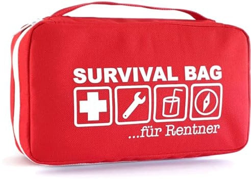 HAPPY DIKDIK Ruhestand Geschenk zur Rente - Erste Hilfe Tasche als originelles Rentner Geschenk zum Renteneintritt Mann/Frau - lustiges Abschiedsgeschenk Kollegen für Männer & Frauen