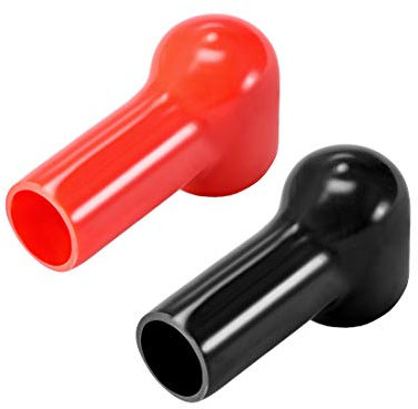 sourcing map Batterie Klemmen isoliert Gummi Schutzabdeckung Rot Schwarz 12 mm x 16 mm, 1 Paar