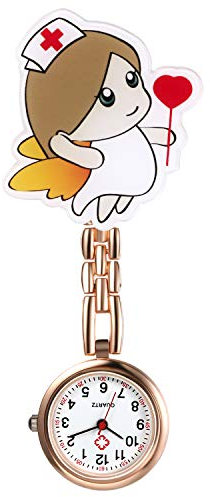 Avaner Orologio da Infermiere spilla Medico da Donna Uomo Cartone Silicone e Non Impermeabile, Colore/Stile scelta (J)